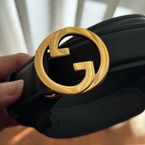 Gucci interlocking G black belt with gold hardware size 95